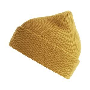Atlantis Unisex Adult Nelson Ribbed Cotton Beanie / Mustard